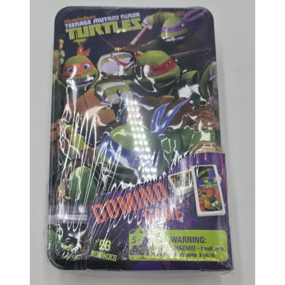 Teenage Mutant Ninja Turtles Domino Game Metal Tin Set -New Sealed!